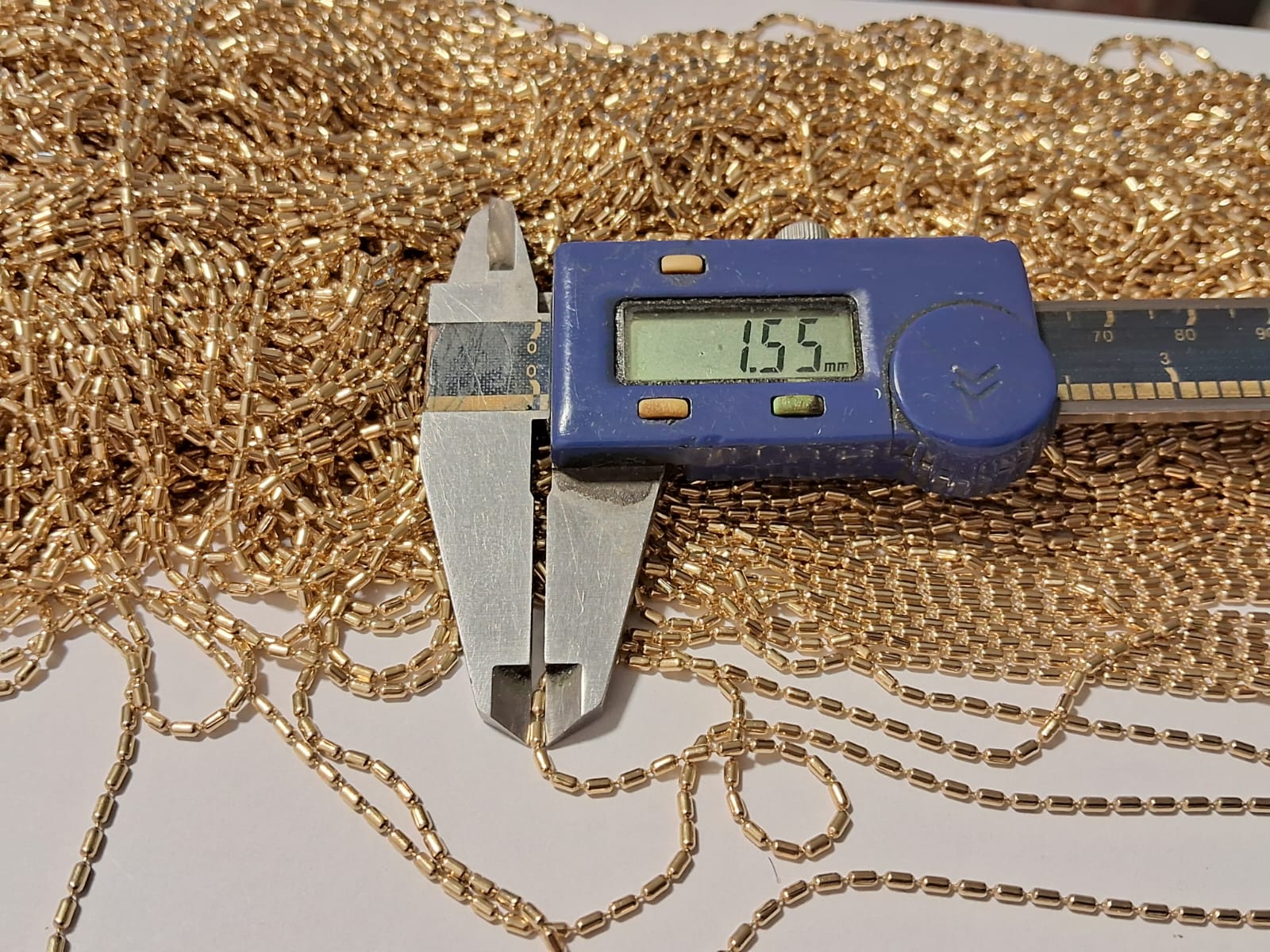 Corrente de Bolinha de 1,5mm em Latão — foto 4