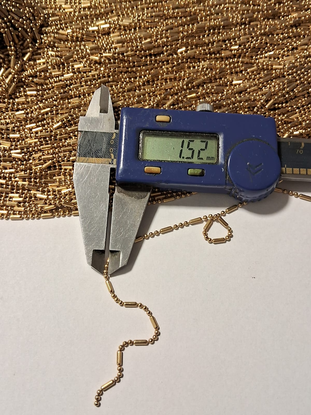 Corrente de Bolinha 3x1 de 1,5mm em Latão — foto 4