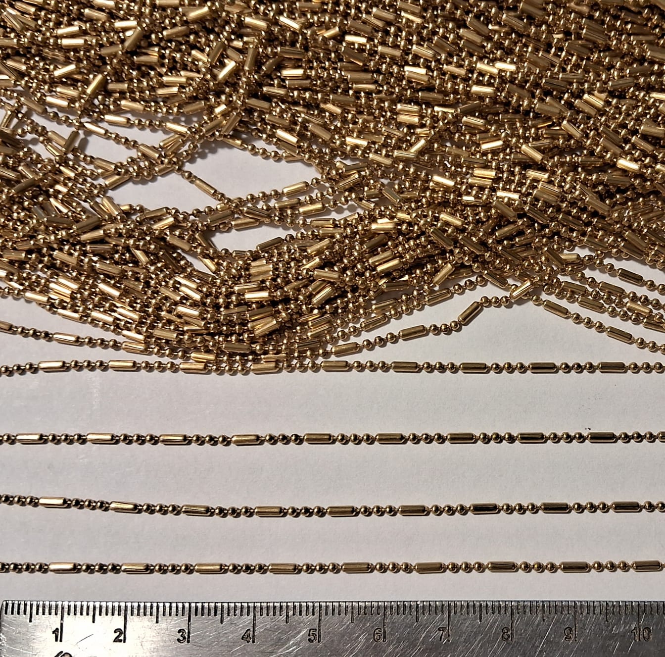 Corrente de Bolinha 3x1 de 1,5mm em Latão — foto 3
